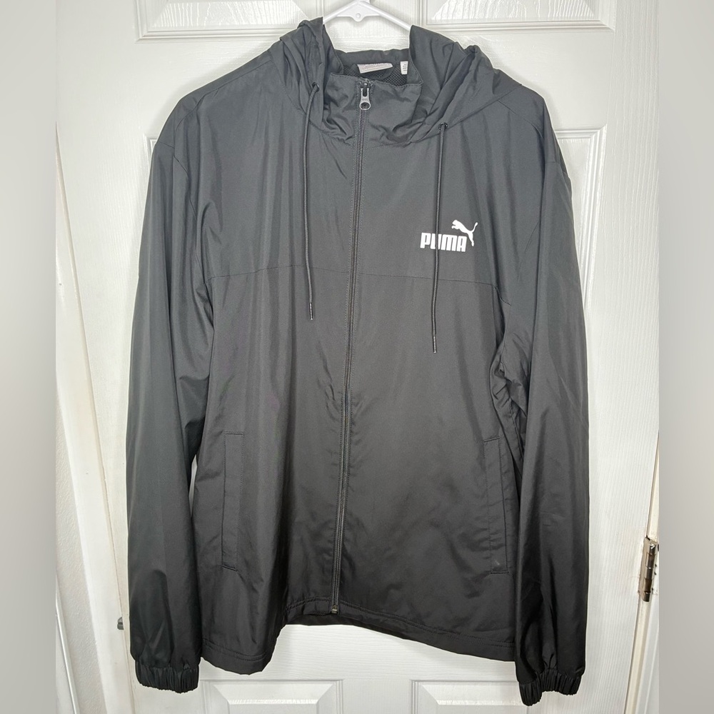 Puma Men's Black Windbreaker Jacket sz L NWOT